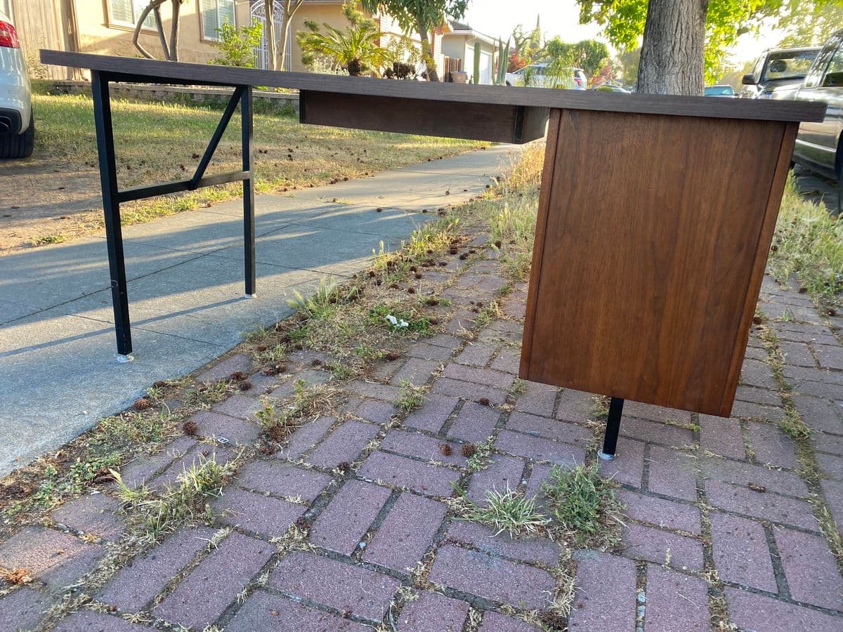 Alma Vintage Wood Veneer Executive Desk - Thumbnail 8