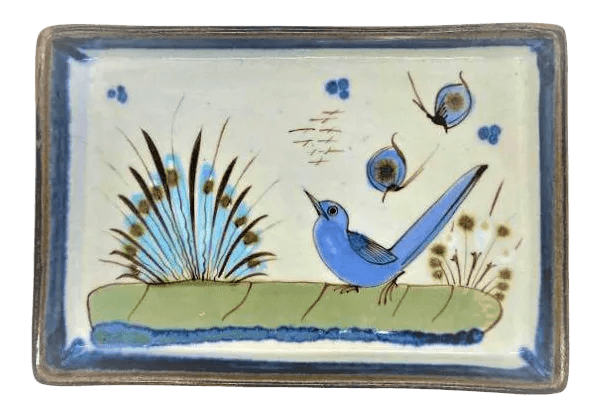 Mid 20th Century Vintage Ken Edwards Tonalá Stoneware Rectangular Serving Plate - Thumbnail 9
