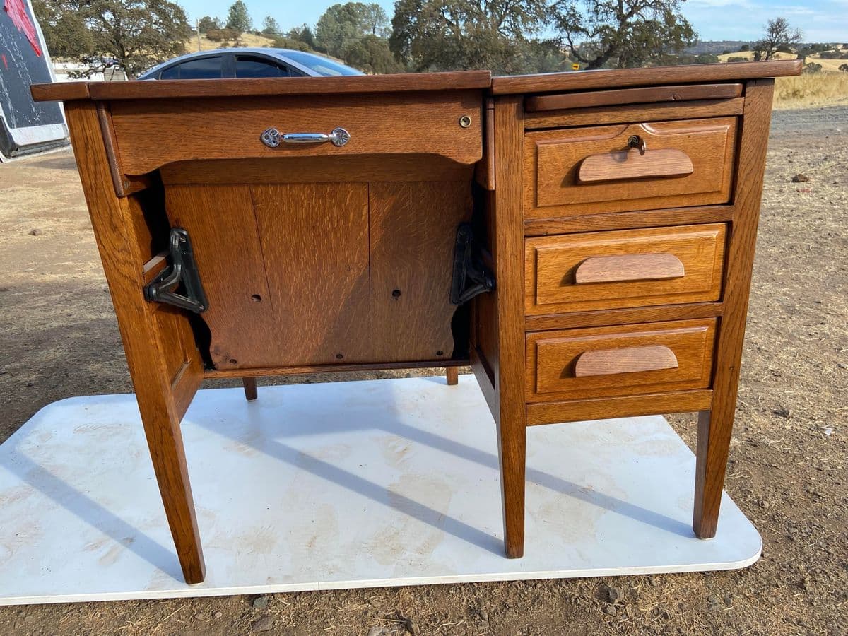 1920s Antique Typewriter Desk Needs Minor Work - Thumbnail 9
