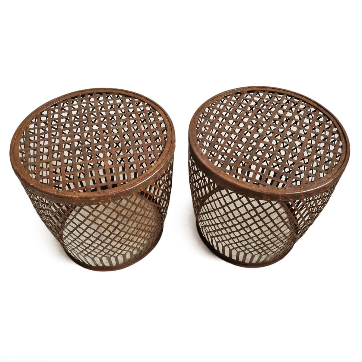 Iron Cross Strap Side Table - Thumbnail 9