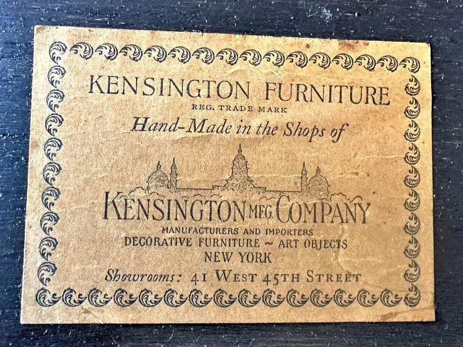 Antique Jacobean or Spanish Revival Dark Oak Trestle Library Table or Dining Table by Kensington Furniture Company - Thumbnail 9