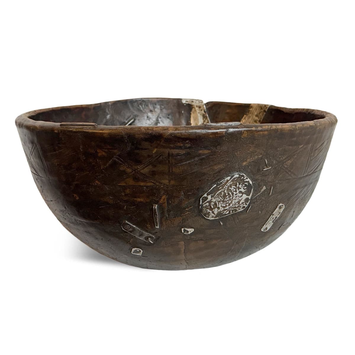 Large Vintage Fulani Wood Bowl - Thumbnail 9