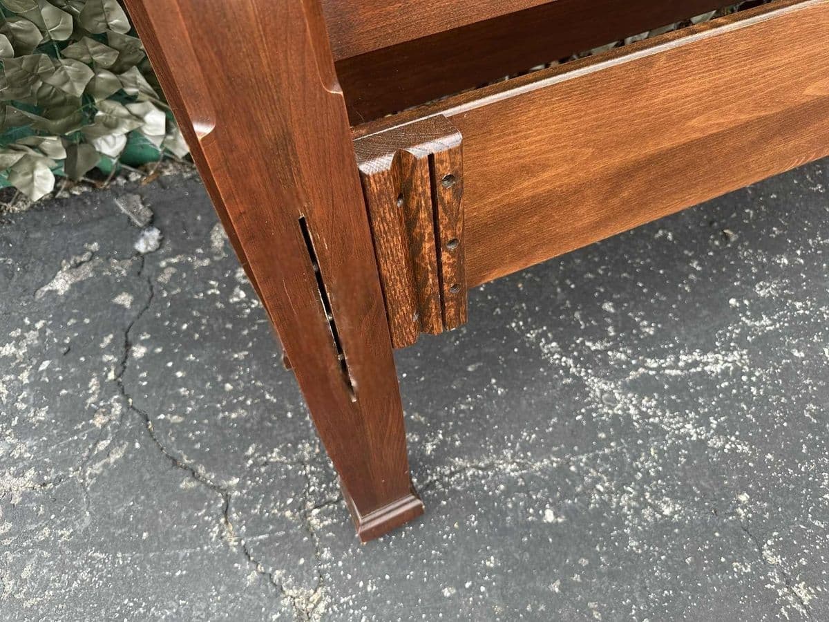 Queen Size Solid Cherry Wood Four Poster Rice Bed - Vintage Late 20th Century - Thumbnail 9