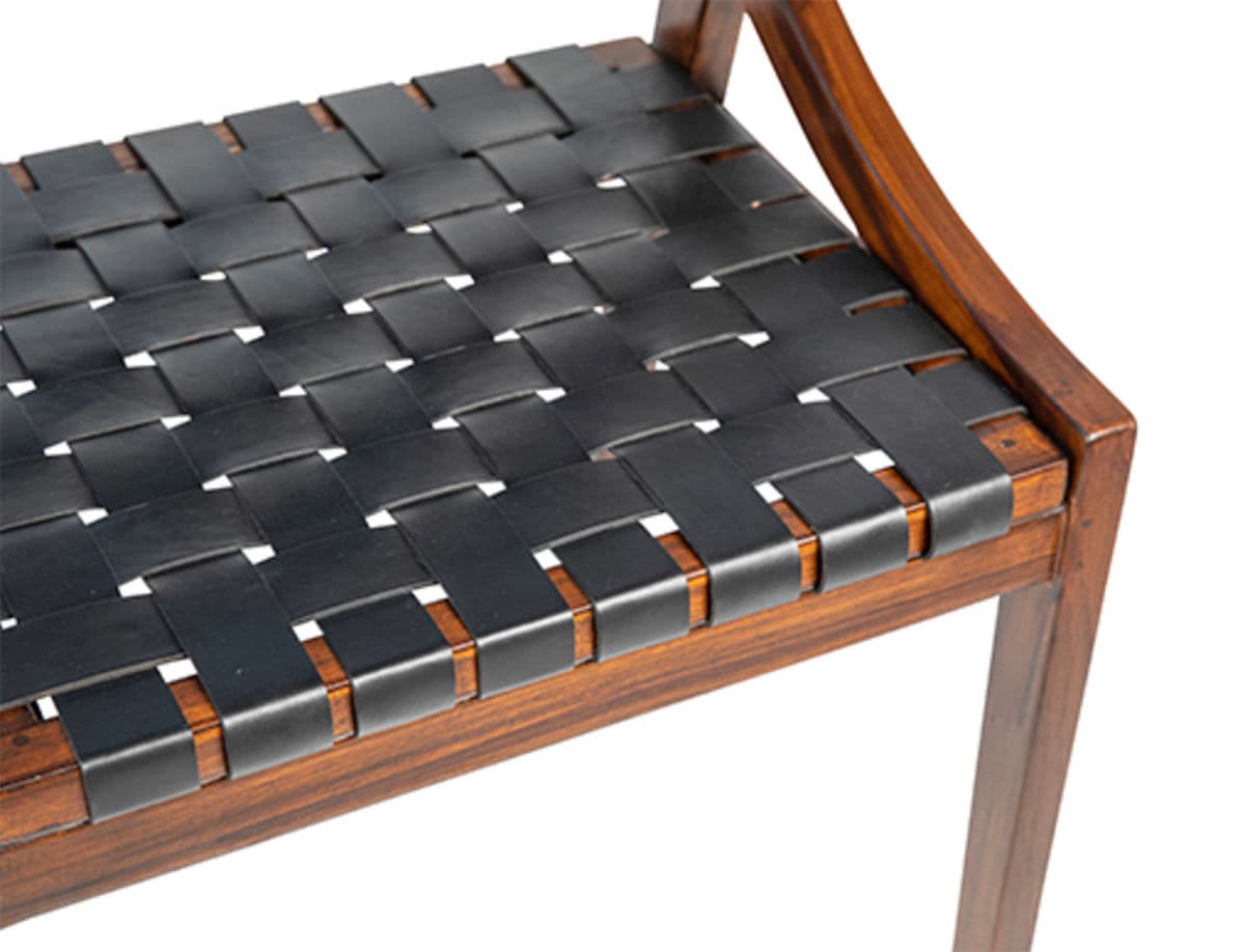 Black Leather Strap Dining Chair - Thumbnail 9