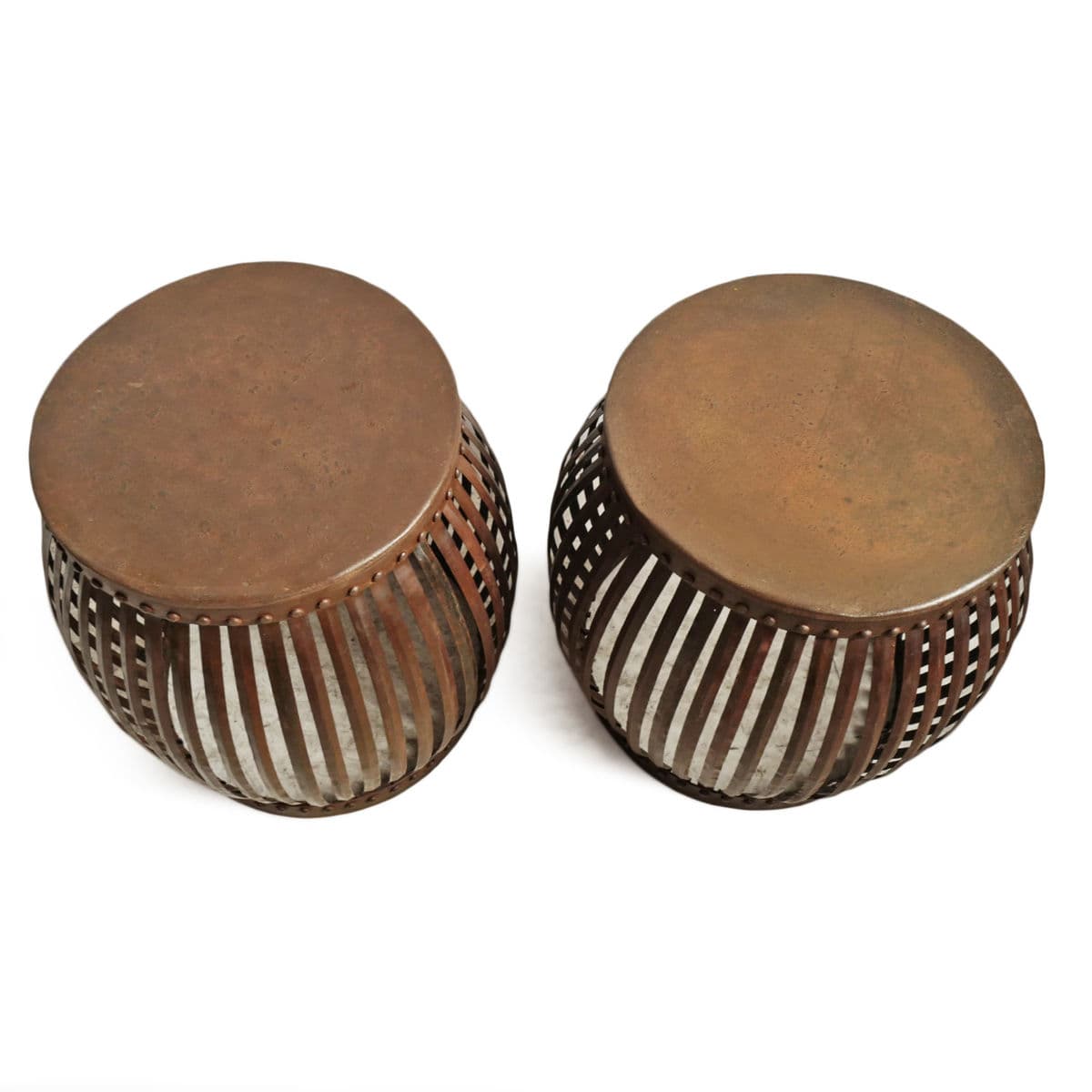 Iron Drum Strap Side Table - Thumbnail 9