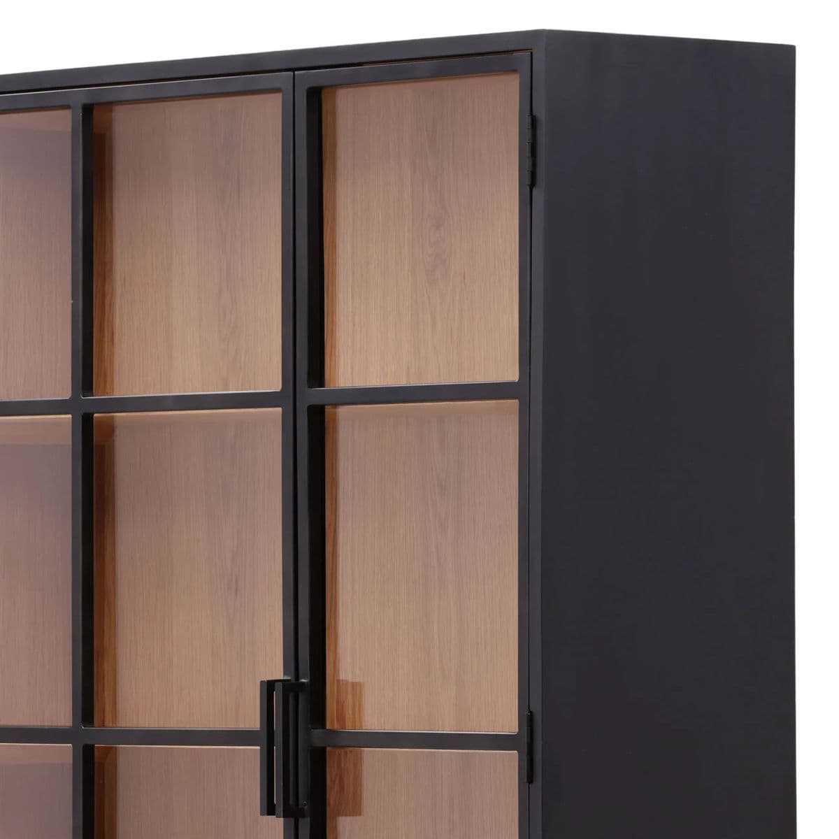 Modern Iron & Oak Display Cabinet - Thumbnail 9