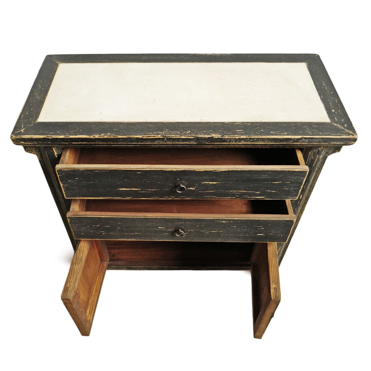 Marble Top Black Rustic Dresser Cabinet - Thumbnail 9