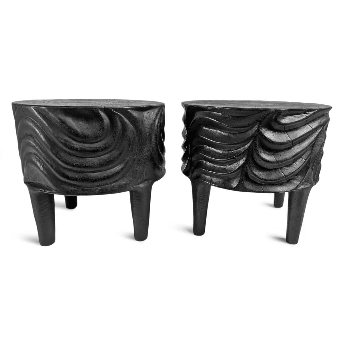 Black Wave Cake Table Stool - Thumbnail 9