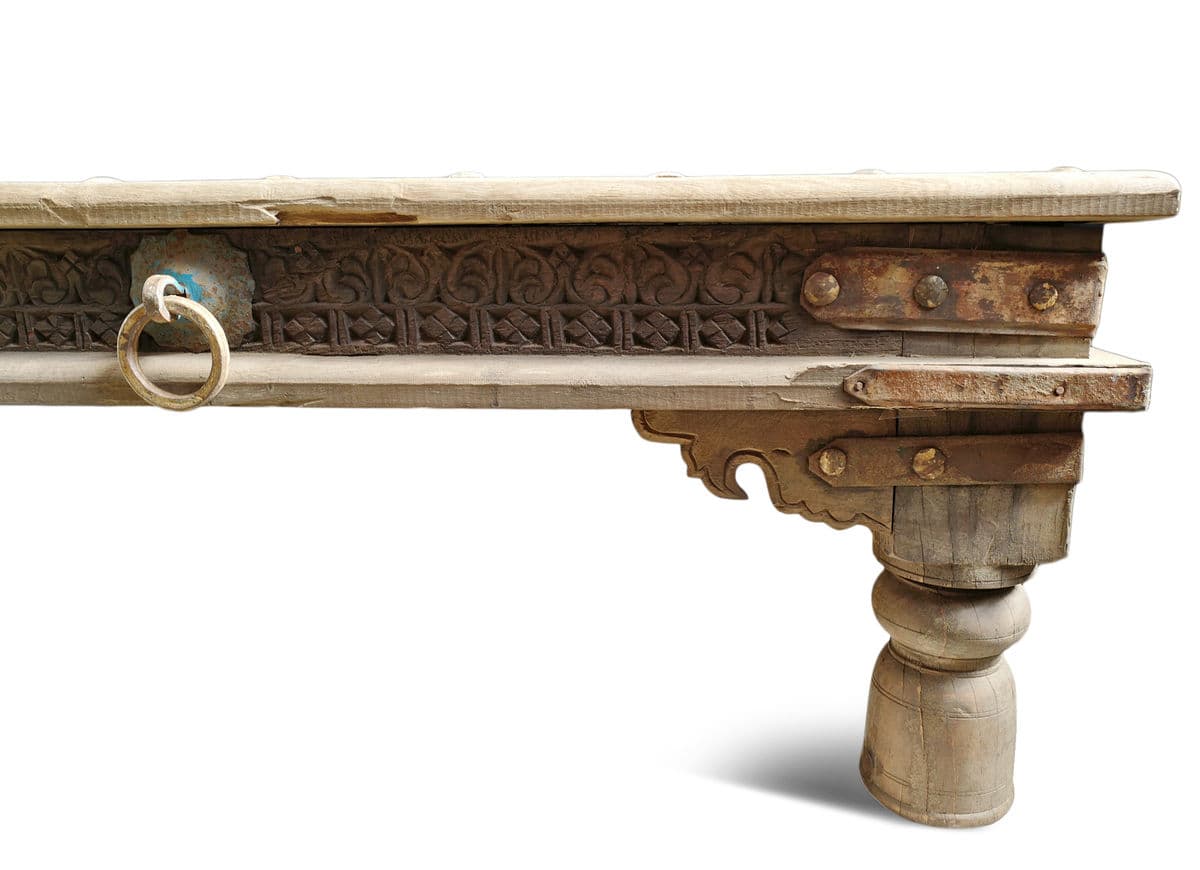 Old Teak Takhat Coffee Table - Thumbnail 9