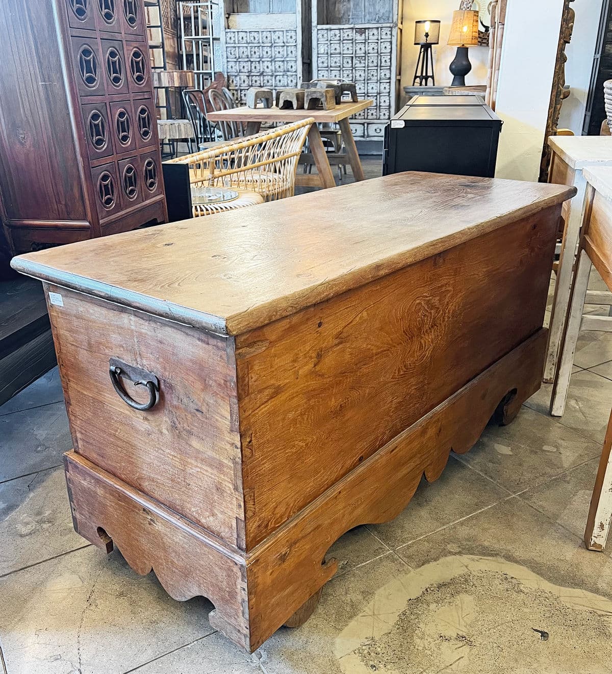 Antique Java Teak Wood Trunk - Thumbnail 9