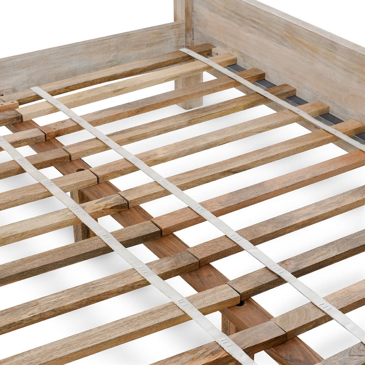 Washed White Wood Panel Cal King Bed - Thumbnail 9