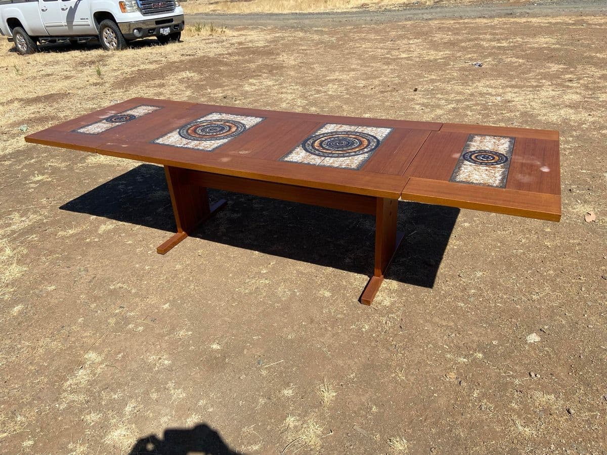 1970s Vintage Mid Century Modern Danish Teak Tile Table by Gangso Mobler - Thumbnail 9