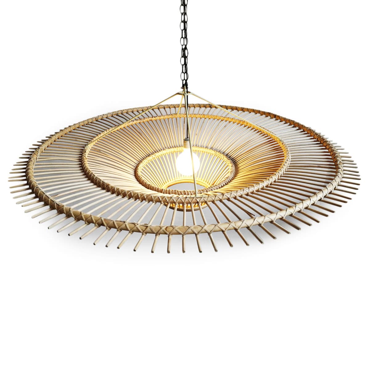 Rattan Sun Ray Pendant Large - Thumbnail 9