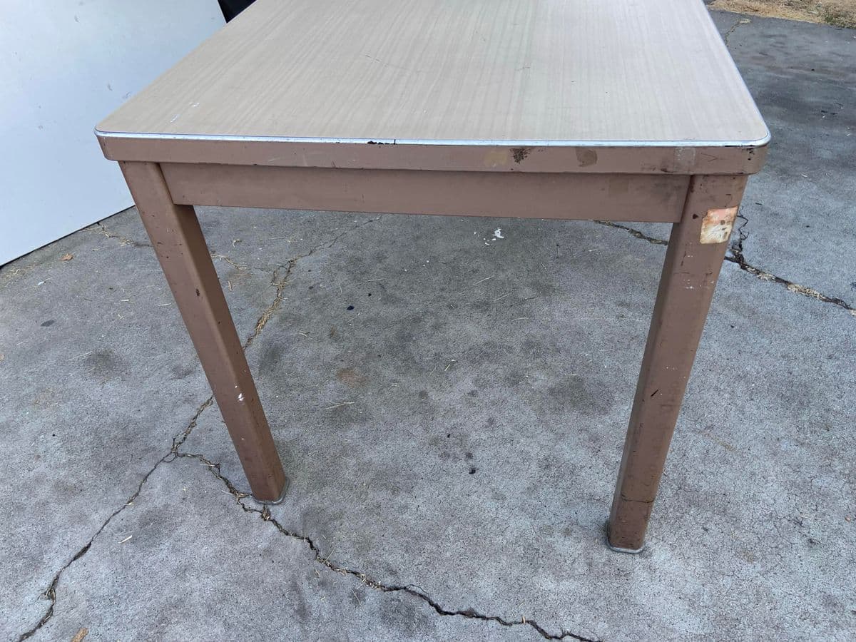 1960s Vintage Mid Century Modern Metal Tanker Desk - Thumbnail 9