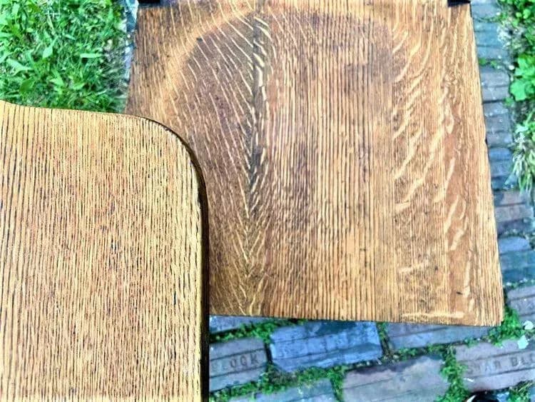 1910 Arts & Crafts Antique Quarter Sawn Oak Chair With Student Writing Surface - Thumbnail 9