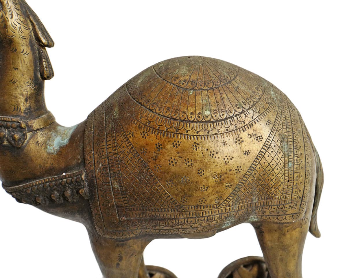 Antique Brass India Camel on Wheels - Thumbnail 9