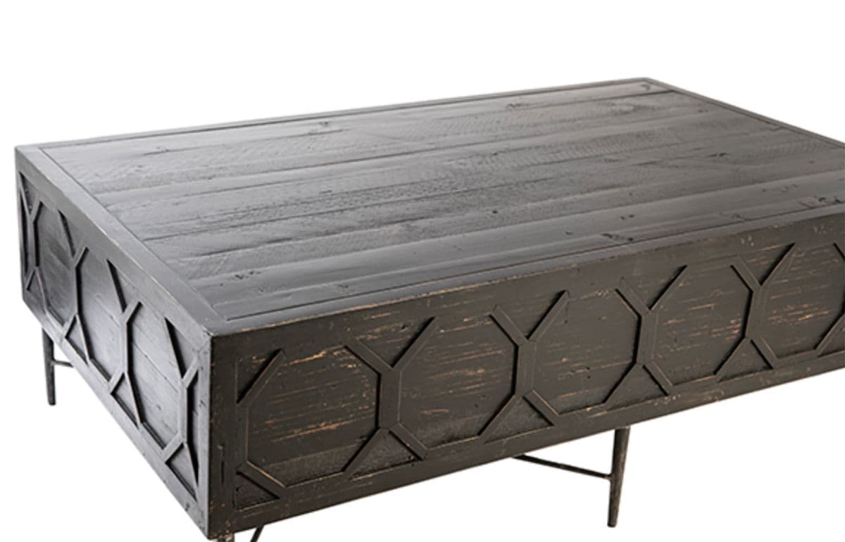 Rustic Black Hexagons Coffee Table - Thumbnail 9