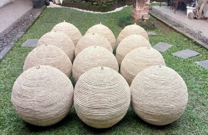 Blond Grass Globe Pendant Large - Thumbnail 9