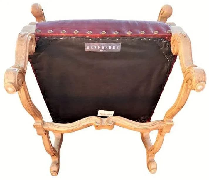 Bernhardt Large Hacienda Chairs in Otomi Hand Embroidery and Leather - a Pair - Early 21st Century - Thumbnail 9