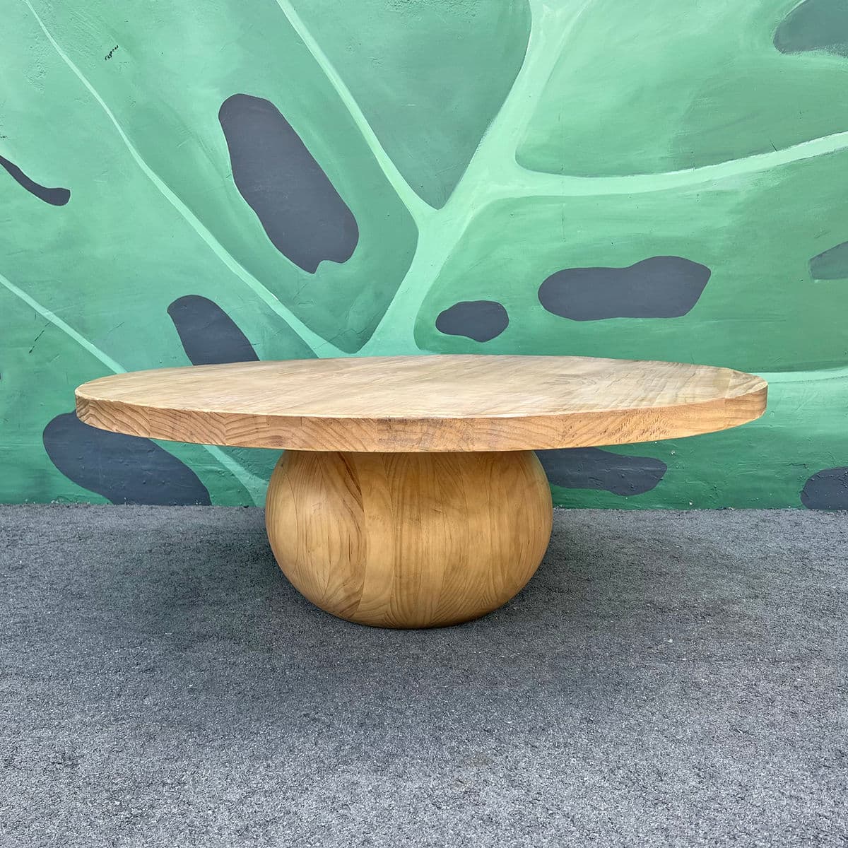 Round Wood Ball Base Coffee Table - Thumbnail 10