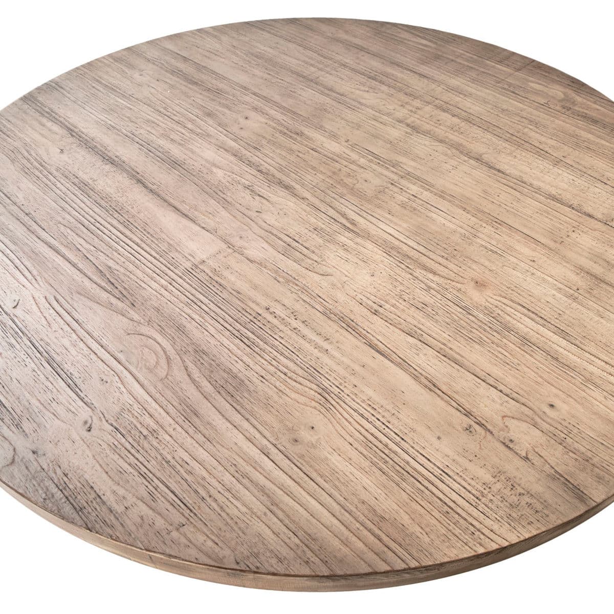 Round Beach Washed Salvage Pine Dining Table - Thumbnail 10