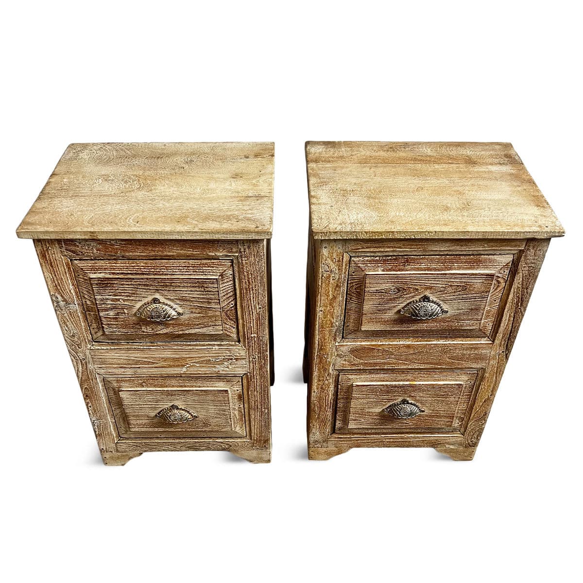 Teak Two-Drawer Bedside Table - Thumbnail 10