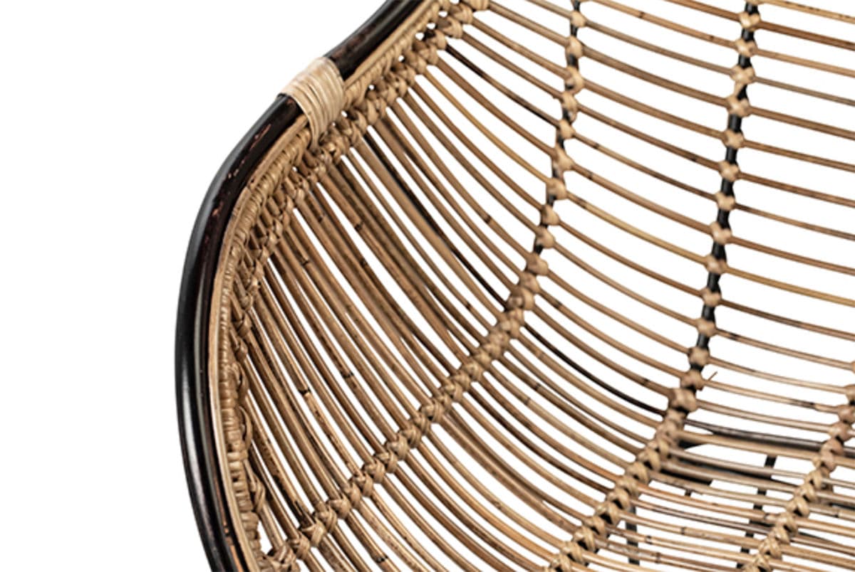 Modern Black & Rattan Dining Chair - Thumbnail 10