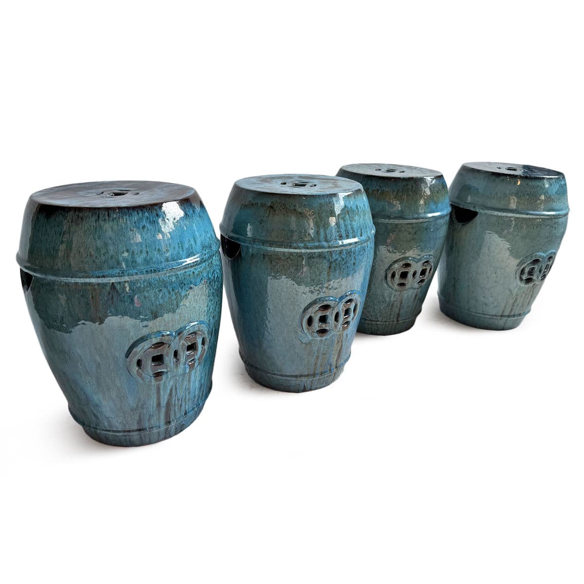 Ocean Blue Ceramic Garden Stool - Thumbnail 10