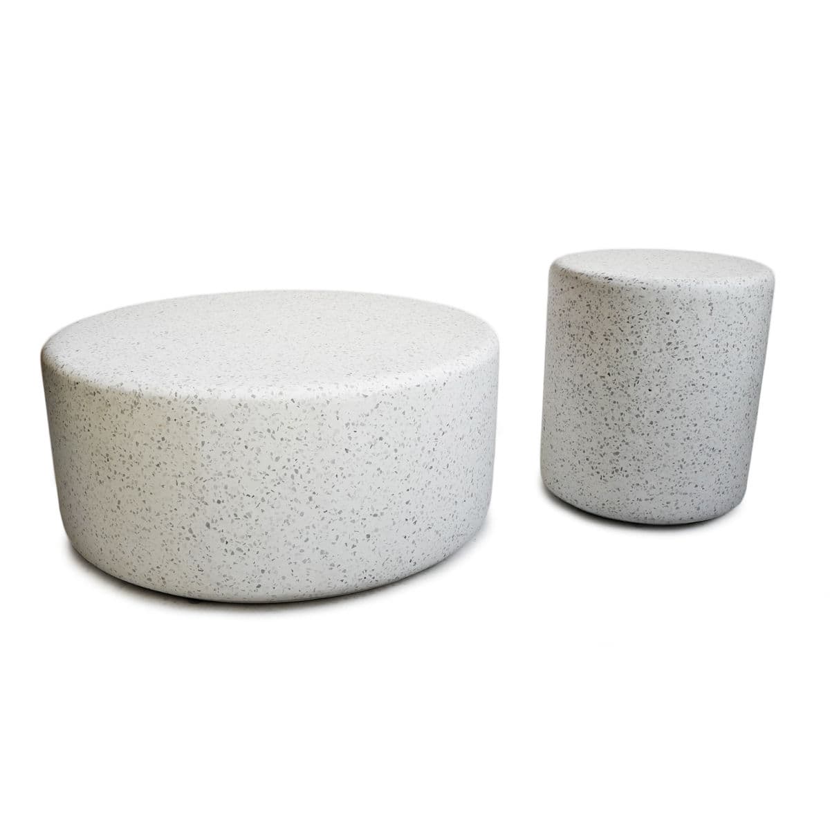 White Round Terrazzo Coffee Table - Thumbnail 10