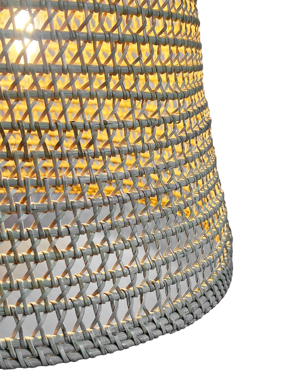 Wicker Basket Weave Bell Pendant Light - Thumbnail 10