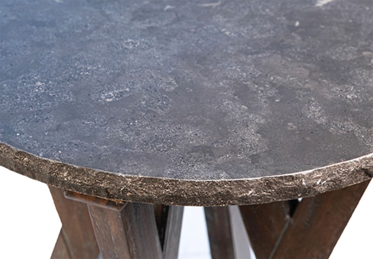 Round Stone Top Farm Side Table - Thumbnail 10