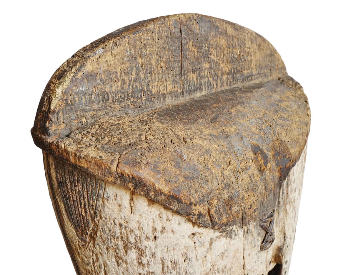 Large Old Rare Double Fang Mask on Stand - Thumbnail 10