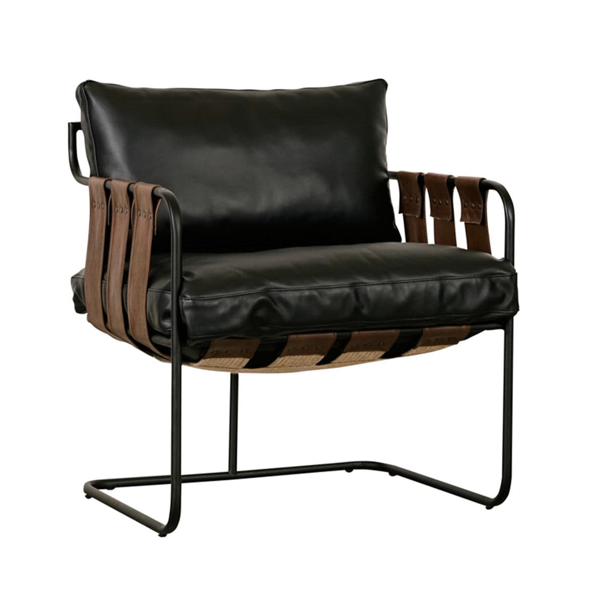 Leather Strap Easy Chair - Thumbnail 10