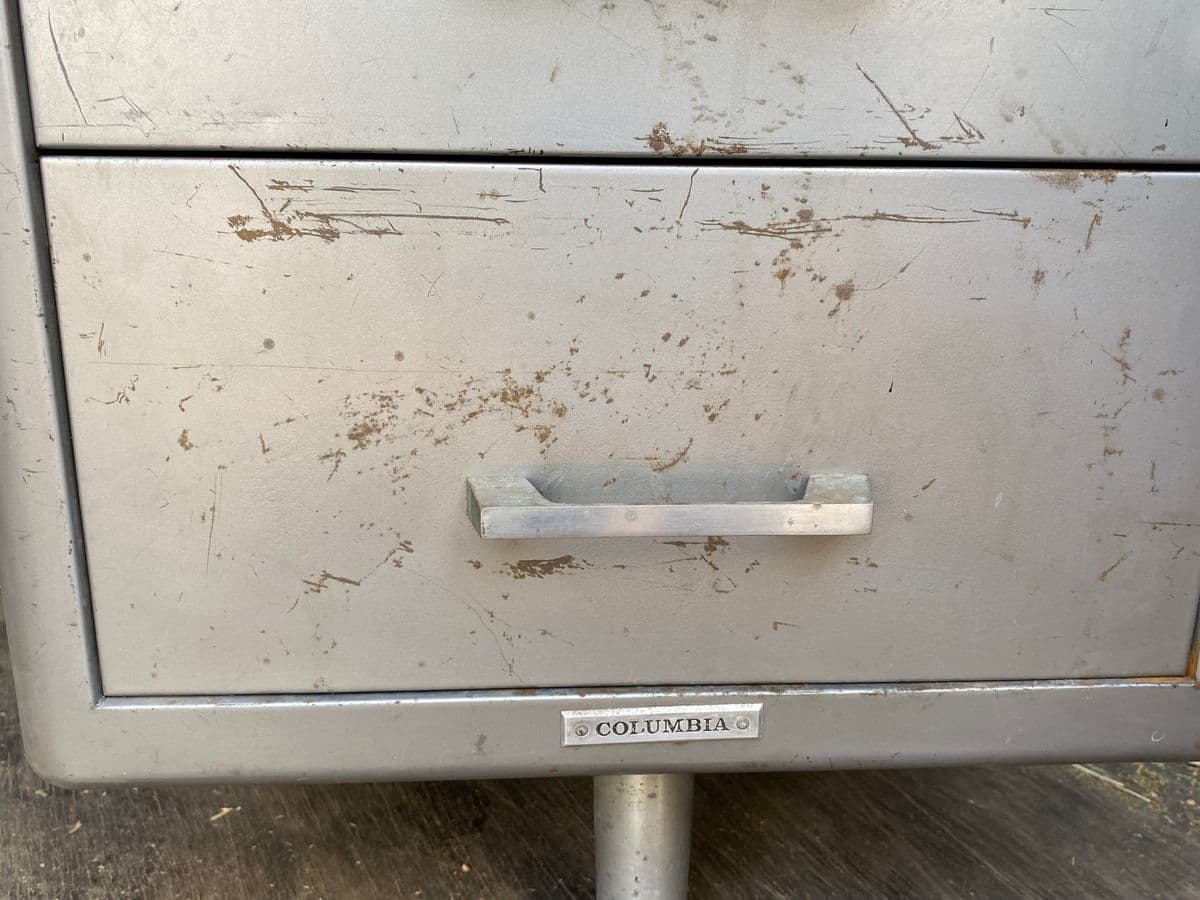 Vintage Columbia Metal Tanker Desk and Chair - 2 Pieces - Thumbnail 9