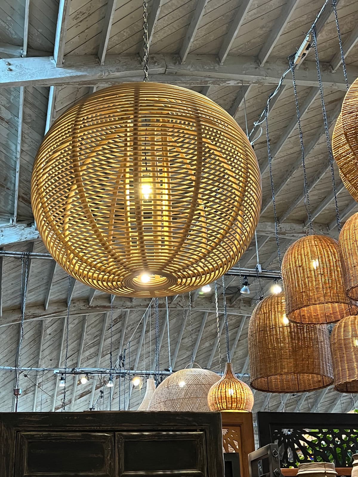 Large Rattan Moon Stick Pendant - Thumbnail 10