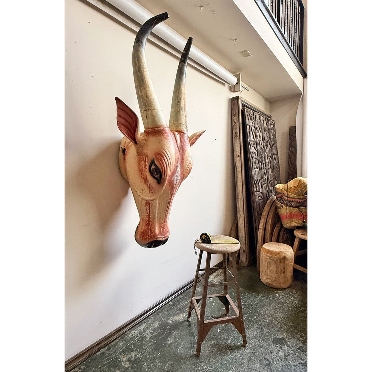 Giant Nandi Wood Bull Head - Thumbnail 10