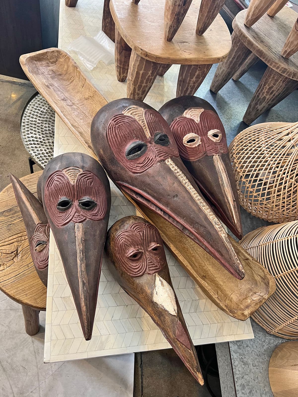 Vintage Baga Nimba Bird Mask - Thumbnail 10