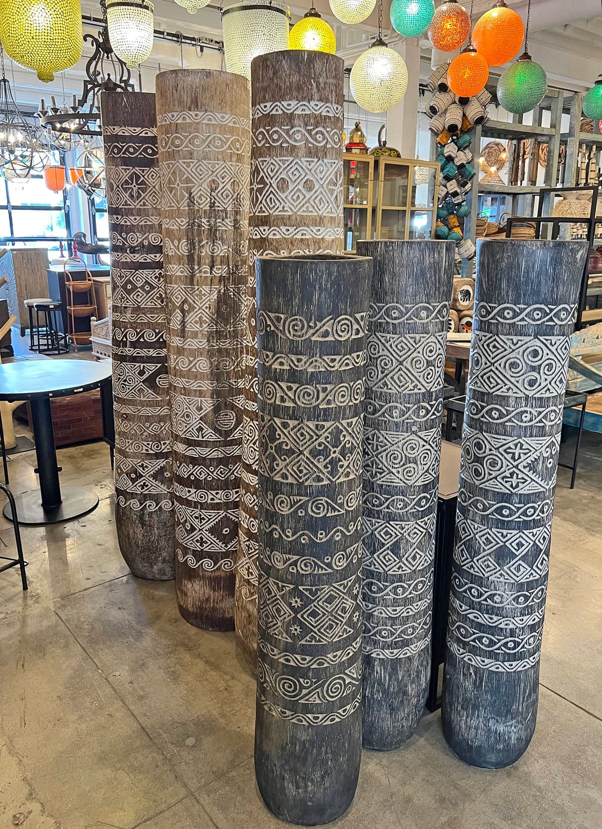 Large Carved Coconut Palm Urn - Thumbnail 10