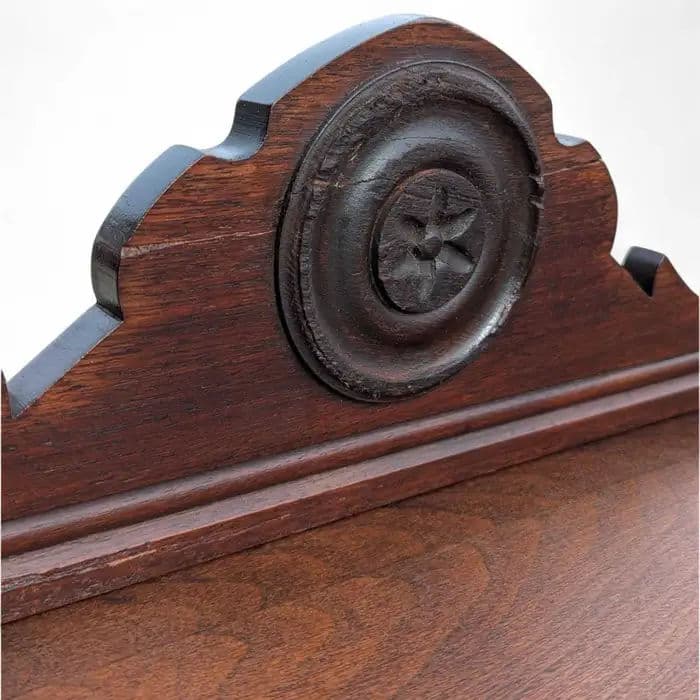 Rare Antique 1920s Signed Baker Furniture Company Walnut Spanish Revival 72" Buffet Sideboard Made in Allegan, Michigan - Thumbnail 10