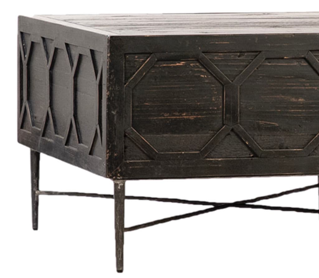 Rustic Black Hexagons Coffee Table - Thumbnail 10