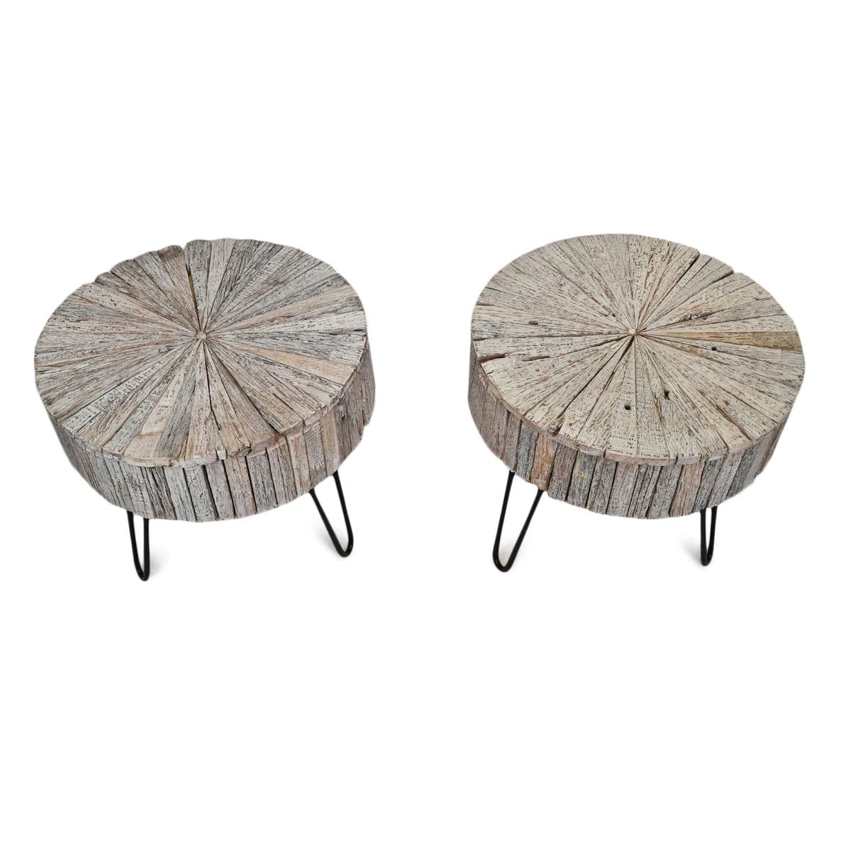 Salvaged White Wash Pinwheel Side Table - Thumbnail 10