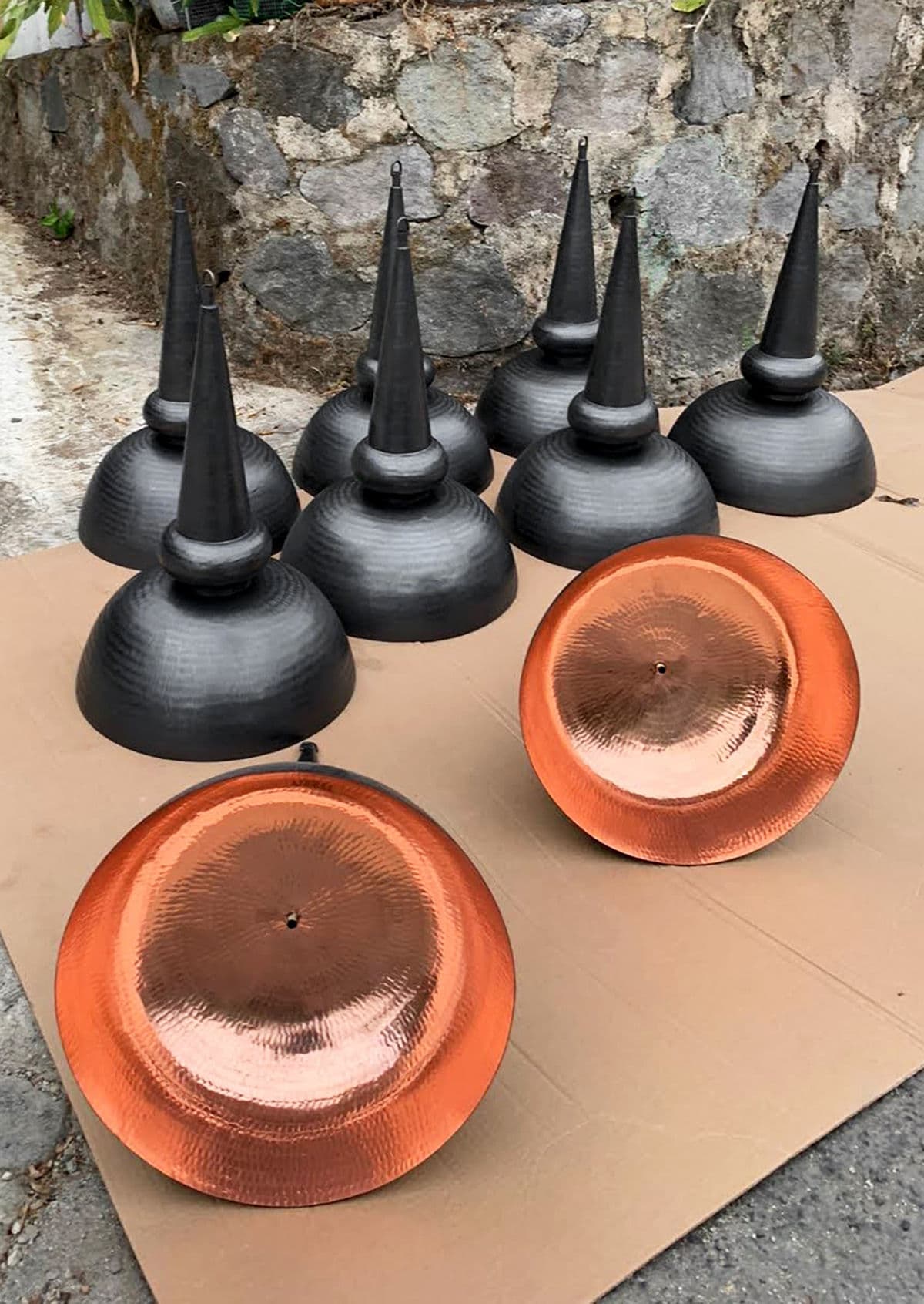 Copper Hammered Kuba Bronze Pendant Light - Thumbnail 10