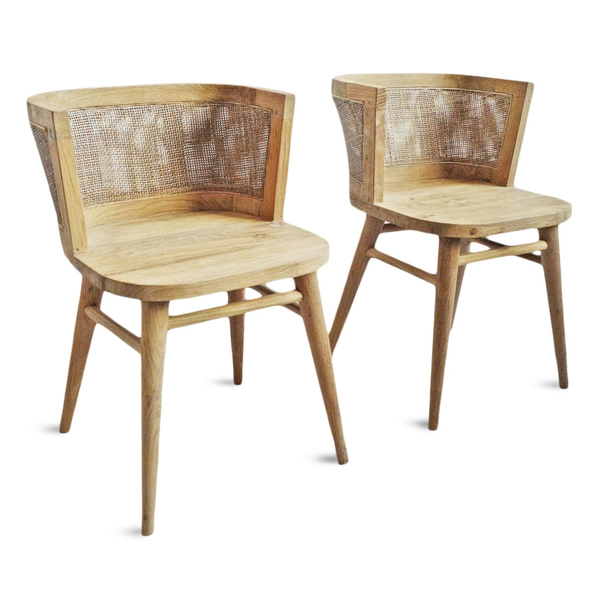 Cinde Raw Teak & Cane Dining Chair - Thumbnail 10