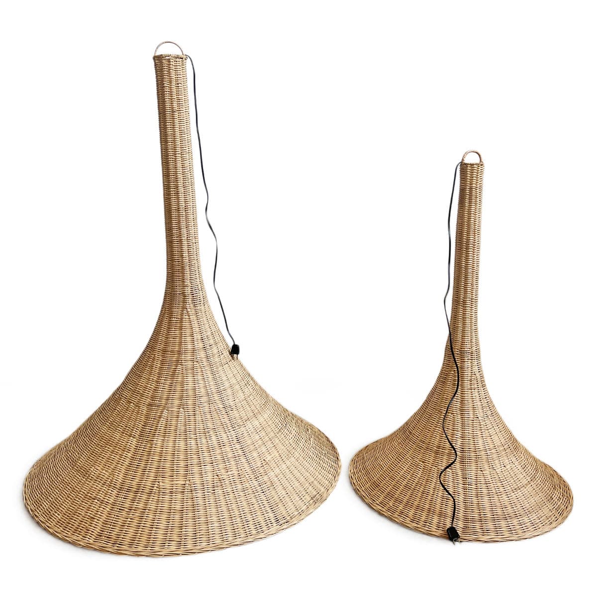 Natural Wicker Trumpet Pendant Large - Thumbnail 10