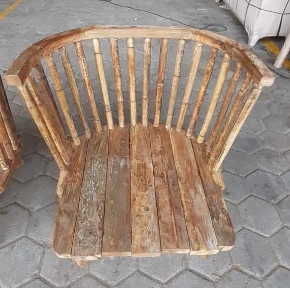 Salvaged Teak & Bamboo Outdoor Club Chair - Thumbnail 10