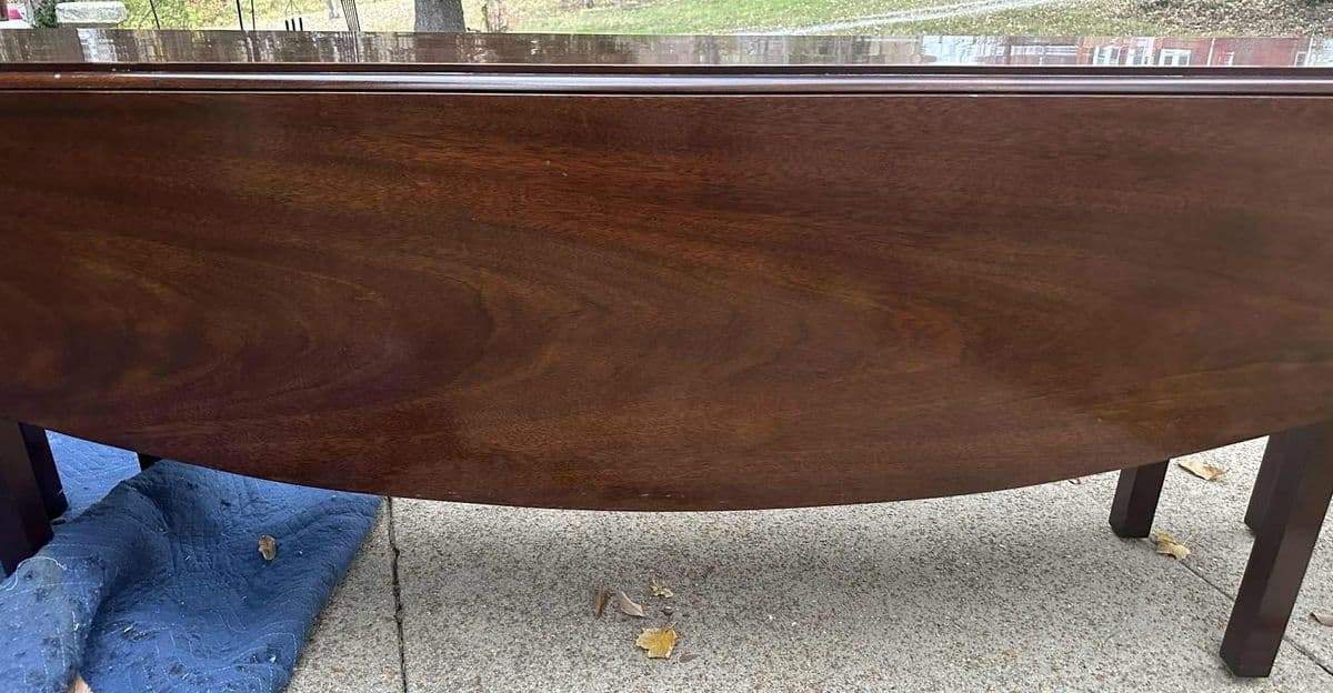 1990s Kindel Grand Rapids 'Irish Georgian Society' Collection Mahogany 8' Drop Leaf Wake Table or Dining Table - Thumbnail 10