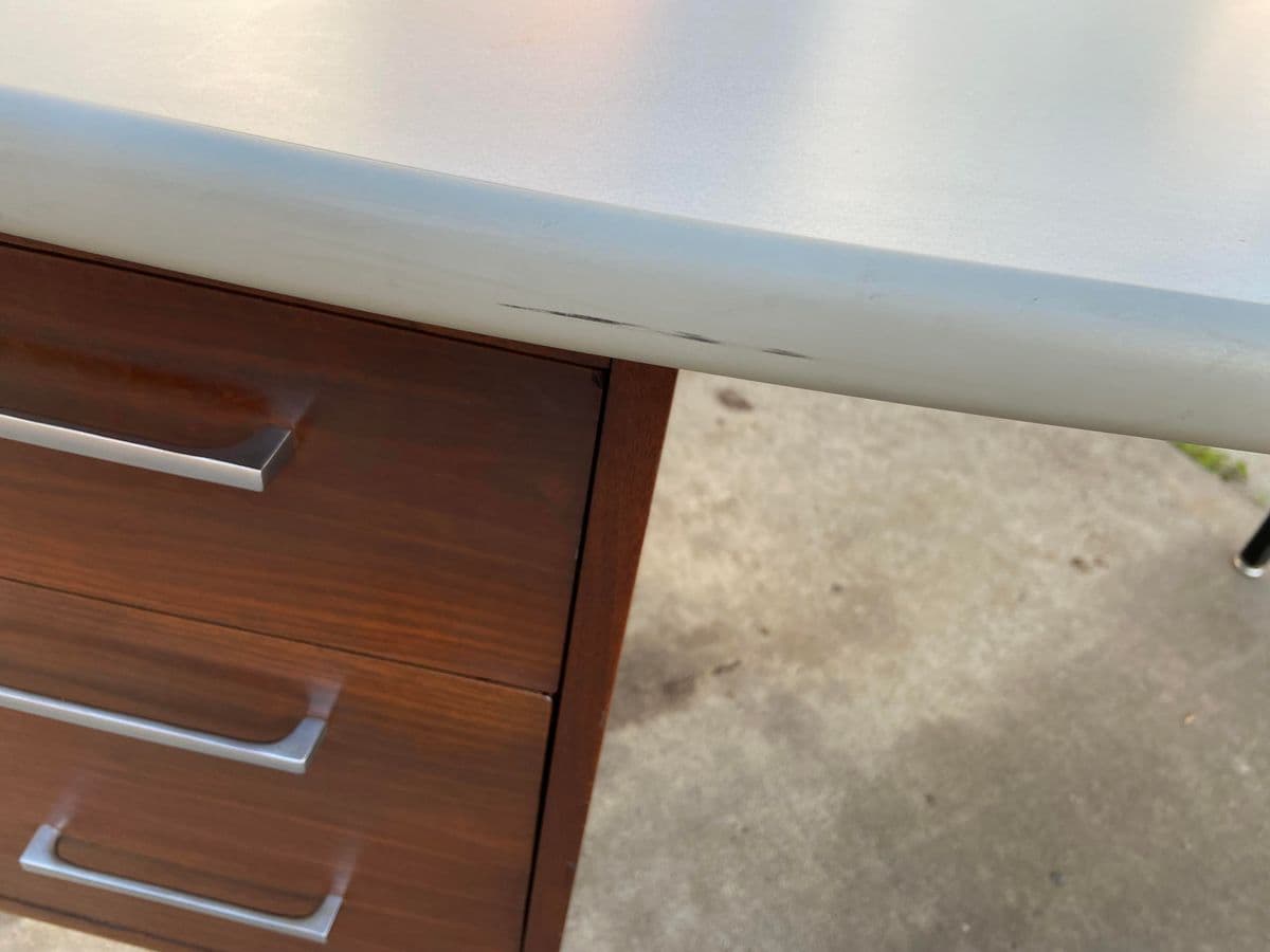 1970s Vintage Mid Century Modern Oval Executive Desk - Thumbnail 9