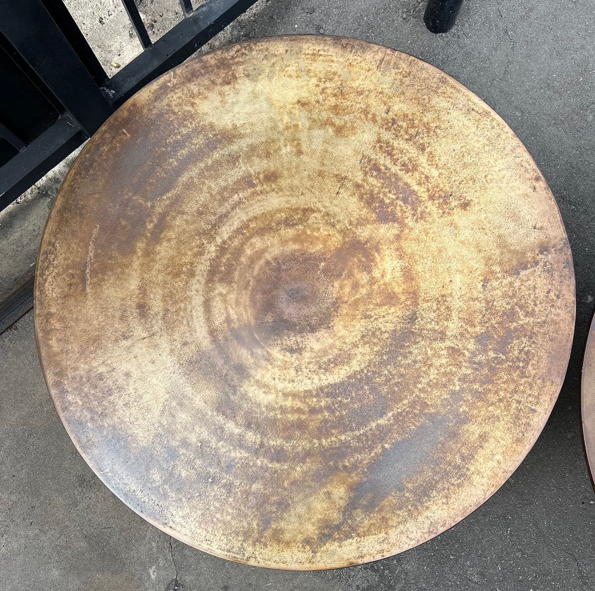 Antiqued Brass Round Coffee Table - Thumbnail 10