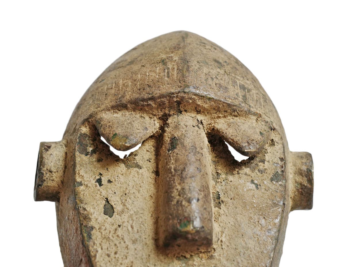 Old Baule Bronze Mask on Stand - Thumbnail 10