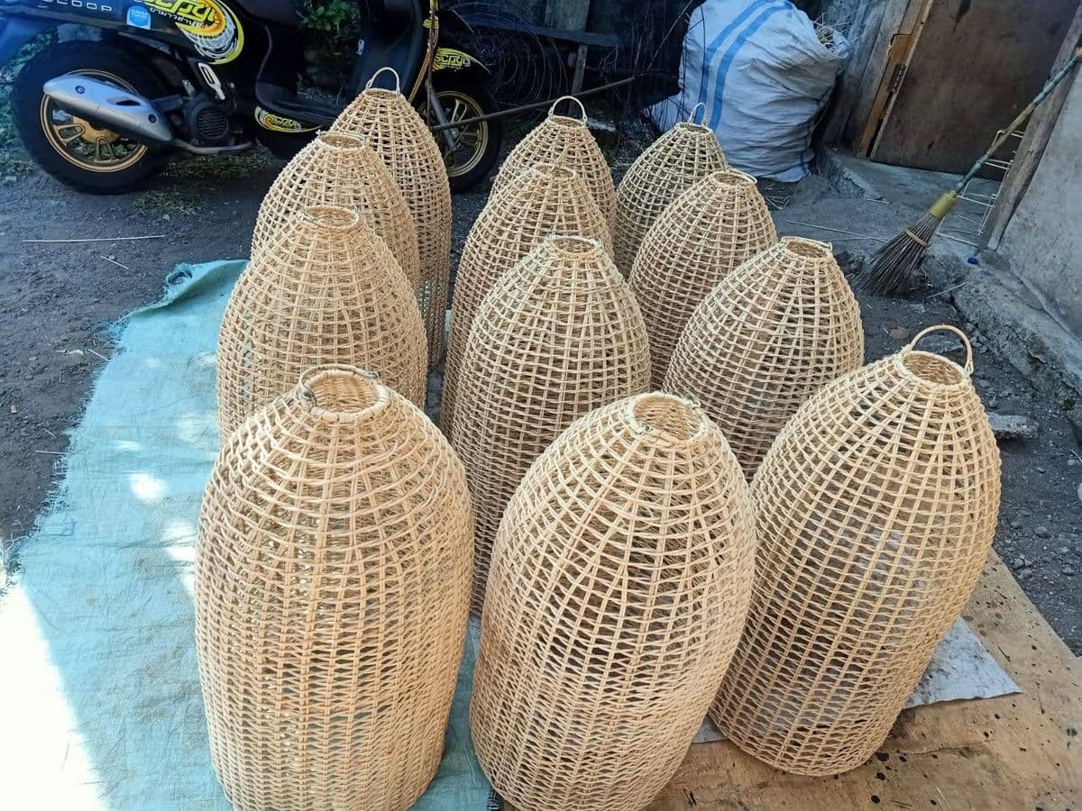 Rattan Basket Bottle Pendant Light - Thumbnail 10